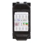 BRAVA Розетка компьютерная RJ45 (разъем PcNet) 1 модуль категория 5е черная