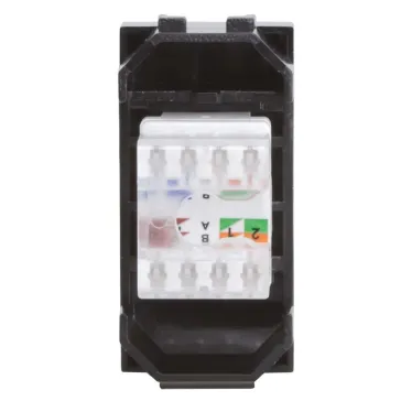 BRAVA Розетка компьютерная RJ45 (разъем PcNet) 1 модуль категория 5е черная