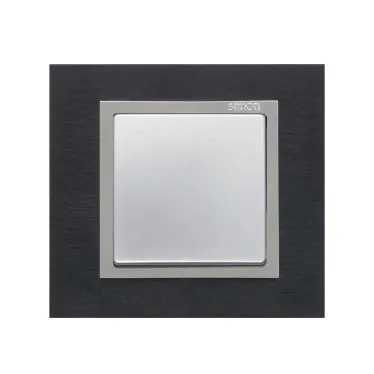 Рамка на 3 поста, S82N, сталь матовая чёрная - алюминий (металл)