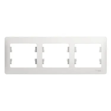 GLOSSA Рамка горизонтальная 3 поста белая