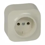 Quteo Розетка без заземления без шторок наружная бежевая