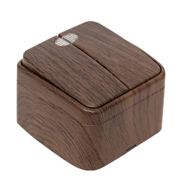 Выключатель двухклавишный ОП Минск 10А с индикатором темное дерево