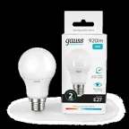 Лампа светодиодная LED 10 Вт 920 лм 4100К А60 груша нейтральный E27 AC 220В Elementary Gauss