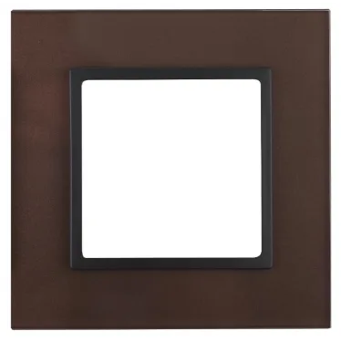 Рамка на 1 пост, стекло, Эра Elegance, бронза+антр, 14-5101-13