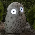 Садовый светильник Полярная сова на солнечной батарее, полистоун, 19 см