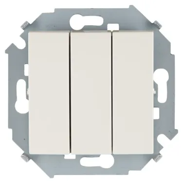 15 Выключатель трехклавишный 10А 250В винтовой зажим слоновая кость