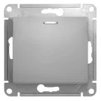 GLOSSA Переключатель одноклавишный с подсветкой в рамку алюминий сх.6а