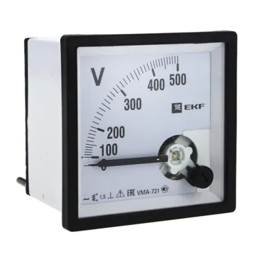 Вольтметр VM-A721 аналоговый на панель 72х72 (квадратный вырез) 300В прямое подключение PROxima