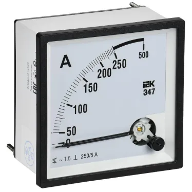 Амперметр Э47 250/5А класс точности 1,5 96х96мм