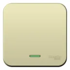 Переключатель BLANCA открытой установки одноклавишный (cх.6) с изолирующей пластиной и подсветкой, 10А, 250B, бежевый