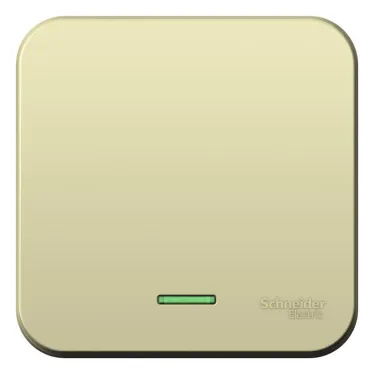 Переключатель BLANCA открытой установки одноклавишный (cх.6) с изолирующей пластиной и подсветкой, 10А, 250B, бежевый