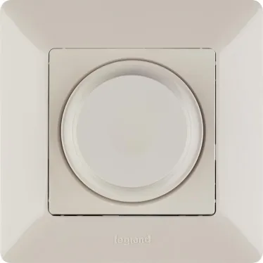 Valena LIFE Светорегулятор с поворотной ручкой универсальный 300Вт без нейтрали С лицевой панелью Слоновая кость