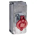 Розетка в корпусе IP44 3К+H+З 400v 63А Hypra