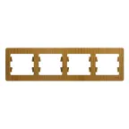 GLOSSA Рамка 4 поста горизонтальная дуб