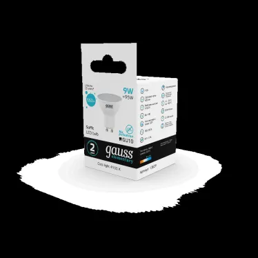 Лампа светодиодная LED 9 Вт 660 лм 4100К софит MR16 нейтральный GU10 AC 220В Elementary Gauss