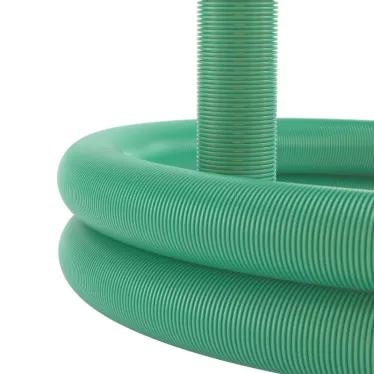 Труба гибкая двустенная дренажная D-90мм класс SN8 перфорация 360 градусов зеленый
