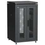 Шкаф напольный сетевой 19' LINEA N 18U 600х600мм передняя распашная перфорированная дверь задняя перфорированная черный