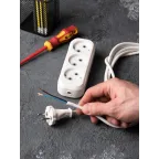 Колодка 3 гнезда с заземлением 16А Эксперт