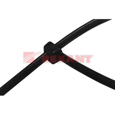 Хомут-стяжка кабельная нейлоновая 400x7,6 мм, черная, упаковка 100 шт, REXANT