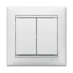 VALENA Выключатель двухклавишный в рамку белый