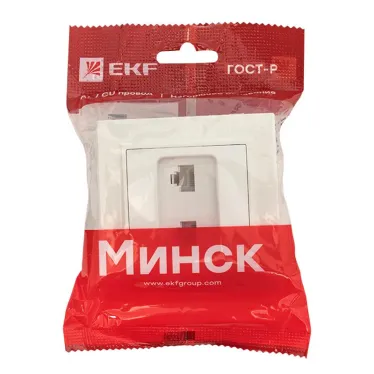 Розетка RJ-45 2-местная СП Минск белая