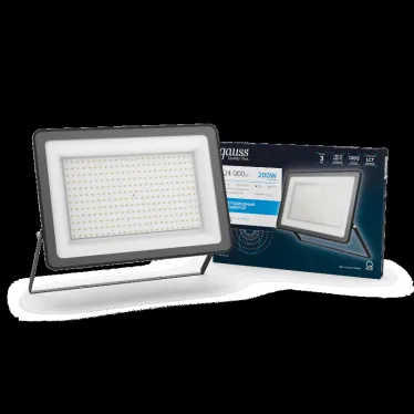 Прожектор светодиодный ДО 200 Вт 24000 лм 6500К AC 220В IP65 290х32х400мм матрированное закаленное стекло Qplus Gauss