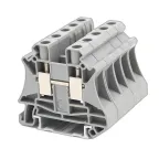 Клемма проходная, винтовой зажим, 2 точки подключения, 10 кв.мм, серая