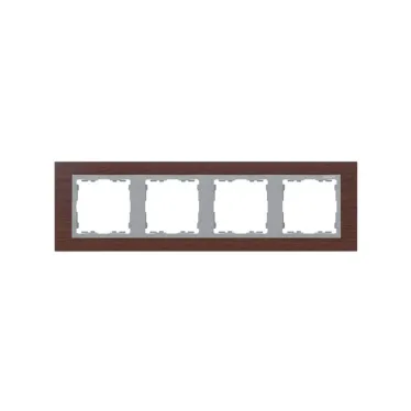 Рамка на 4 поста, S82N, венге - алюминий (дерево)