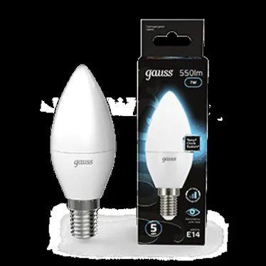 Лампа светодиодная LED 7 Вт 550 лм 4100К свеча нейтральный E14 AC 220В шаговое диммирование выключателем Black Gauss