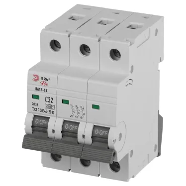 Выключатель автоматический ВА47-63 3P 32А кривая C 4,5кА PRO VA63-3P32C4.5 ЭРА