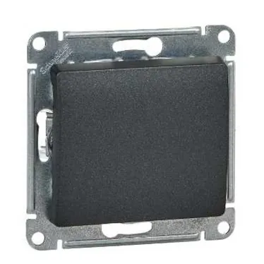 GLOSSA Переключатель одноклавишный сх.6 антрацит в рамку