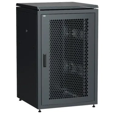 Шкаф сетевой 19' LINEA N 24U 800х800мм перфорированная передняя дверь задняя металлическая черный