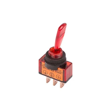 Тумблер 12V 20А (3c) ON-OFF однополюсный с красной подсветкой