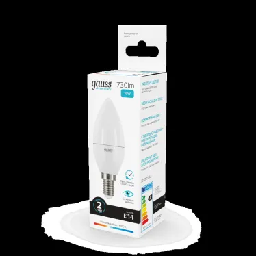 Лампа светодиодная LED 10 Вт 730 лм 4100К свеча нейтральный E14 AC 220В Elementary Gauss