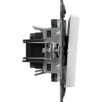 Valena LIFE Переключатель двухклавишный 10А 250В с лицевой панелью Безвинтовые зажимы Белый