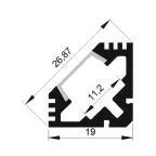 Профиль к LED ленте PAL 1919 угловой анодированный (2м)