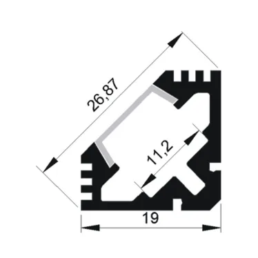 Профиль к LED ленте PAL 1919 угловой анодированный (2м)