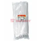 Хомут-стяжка нейлоновая многоразовая 300x7,5 мм, белая, упаковка 100 шт, REXANT