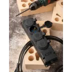 Роз. четырехмест. с защит. крышками каучуковая 230В 2P+PE 16A IP44 DIY