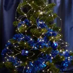                  Гирлянда на елку LED белый 10 веток 2м от батареек
               