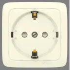 Розетка наружная с заземлением с изоляционной пластиной (стакан) слоновая кость