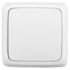 Переключатель одноклавишный наружный с изоляционной пластиной с индикацией белый 10А