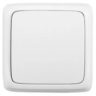 Переключатель одноклавишный наружный с изоляционной пластиной с индикацией белый 10А