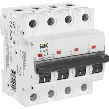 ARMAT Выключатель автоматический четырехполюсный M10N L 4А