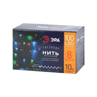 Гирлянда LED Нить 10 м ENIN-10M мультиколор 8 режимов, 220V, IP20 (60/720)