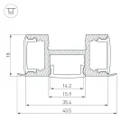 Профиль ARH-TRI-D-2000 ANOD (ARL, Алюминий)