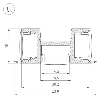 Профиль ARH-TRI-D-2000 ANOD (ARL, Алюминий)