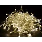 LIGHTING Гирлянда нить 20м 200 светодиодов теплый белый свет IP44 прозрачный шнур 3м 230В контроллер 8 сцен IEK