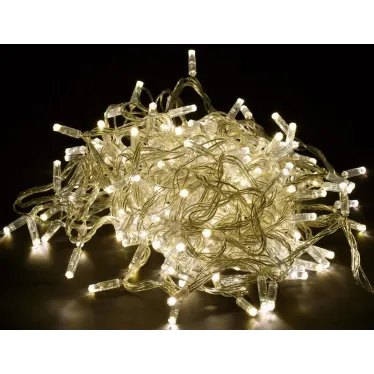 LIGHTING Гирлянда нить 20м 200 светодиодов теплый белый свет IP44 прозрачный шнур 3м 230В контроллер 8 сцен IEK