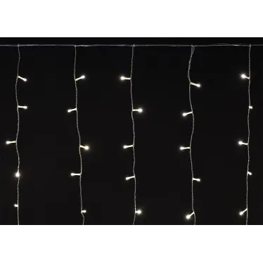 LIGHTING Гирлянда бахрома 4,5х0,7м 200 светодиодов теплый белый свет IP44 прозрачный шнур 3м 230В мерцание транзит IEK